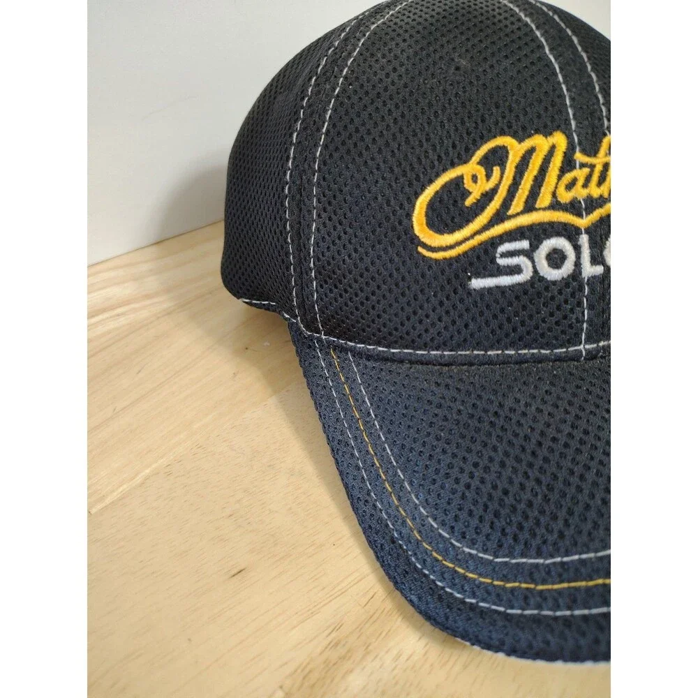 Mathews Solocam Archery Strapback Black Embroidered Hunting Hat Cap Bow 6 Panel